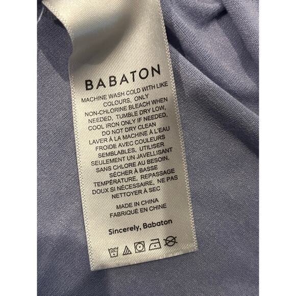 BABATON Soft Lavender Gray Draped Turtleneck Top – Size XS - Picture 6 of 7